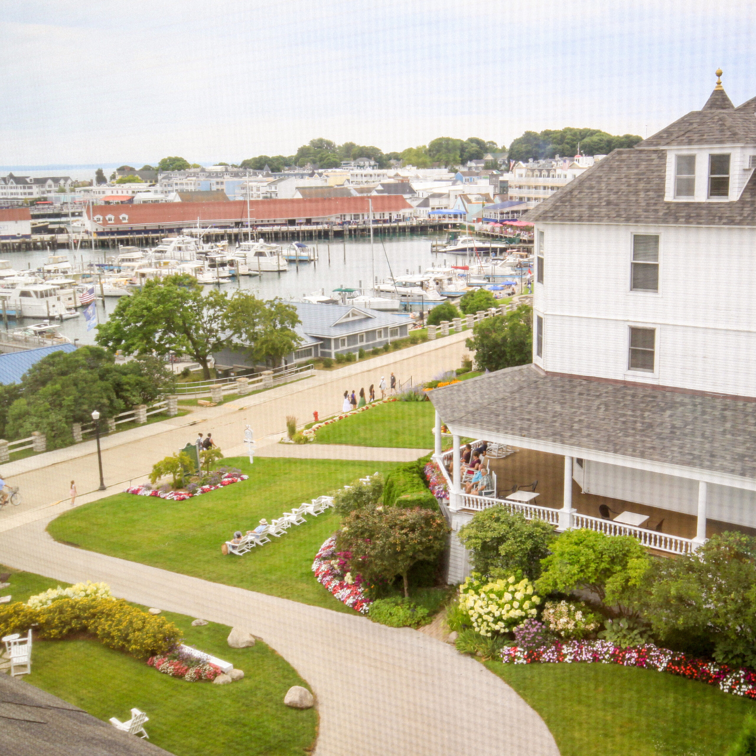 Harbor View Suite Window Seat at the Island House Hotel on Mackinac Island, MI