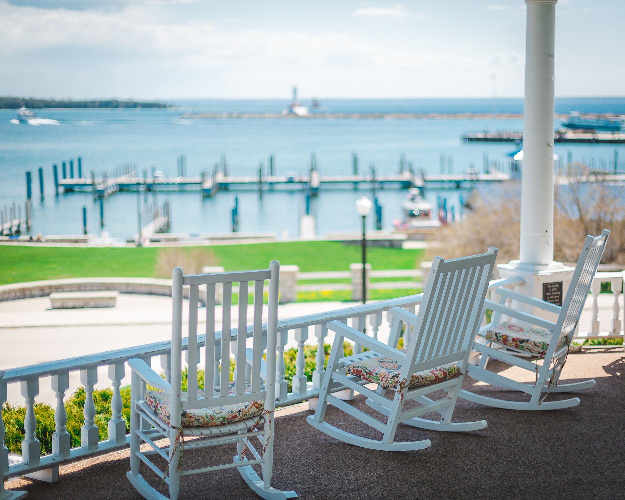 Island House Hotel Mackinac Island Fall Getaway - Enjoy the view from the front porch of Island House Hotel