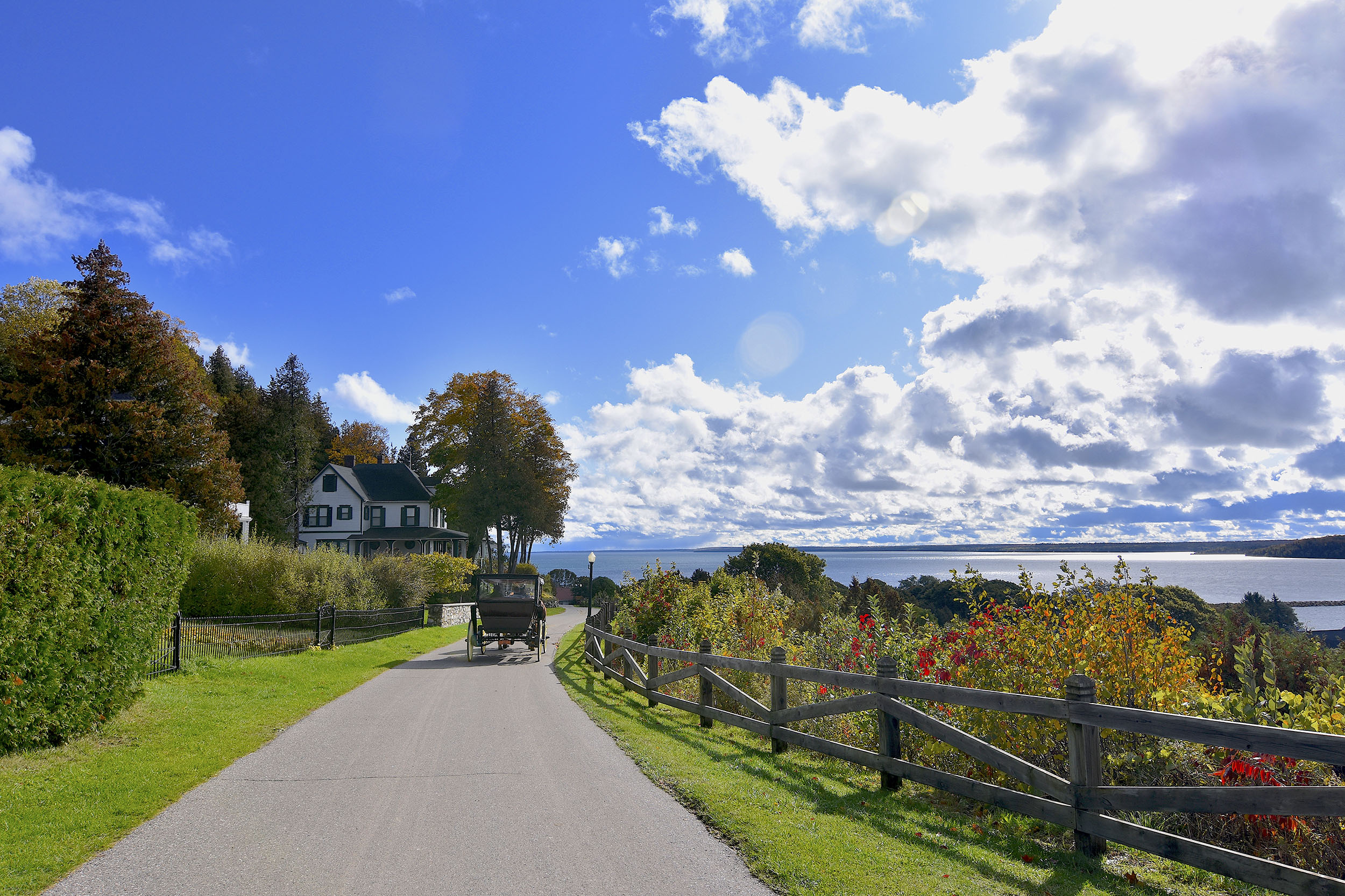 Streets of Mackinac Island in the Fall