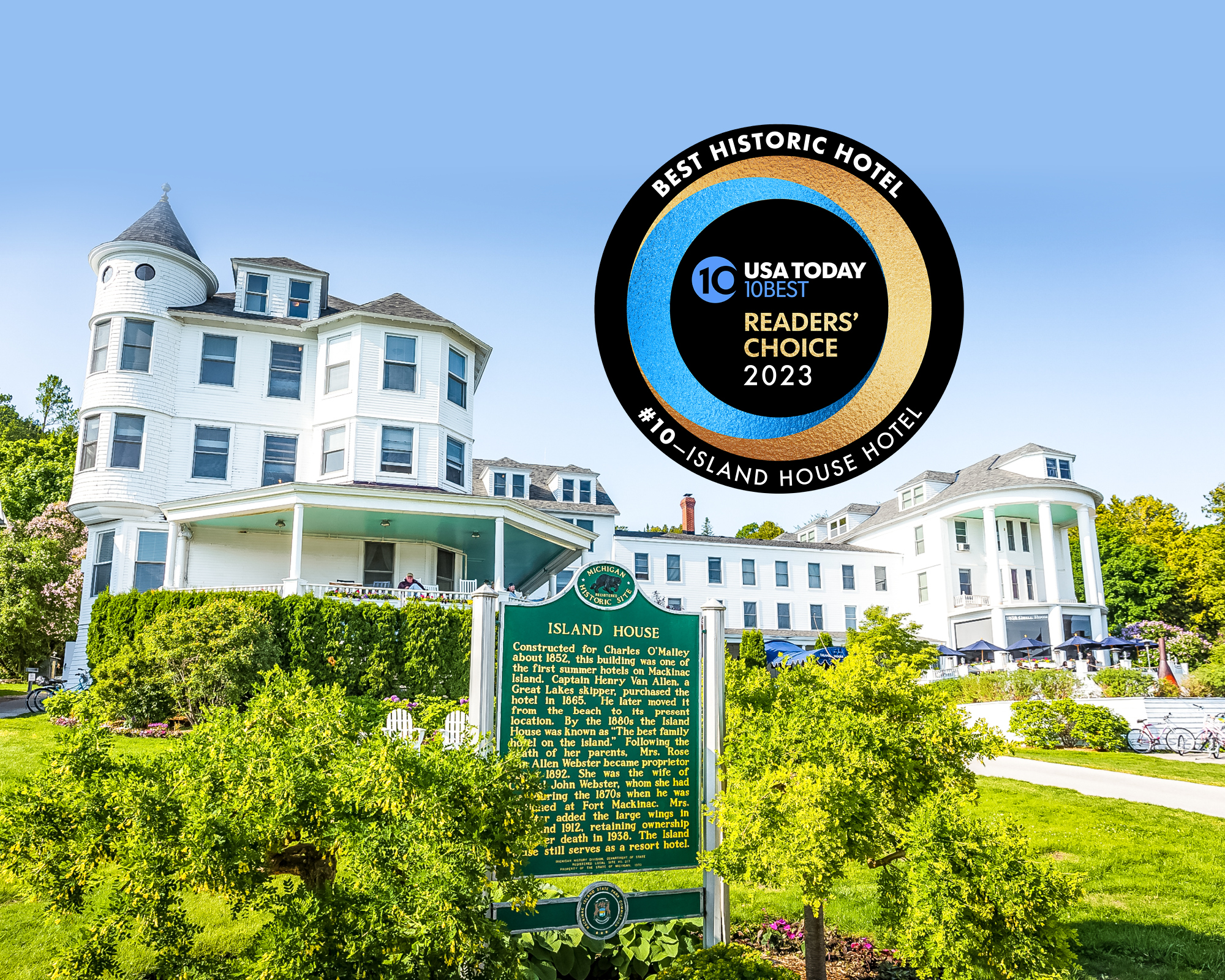 Island House Hotel on Mackinac Island USA Today Award