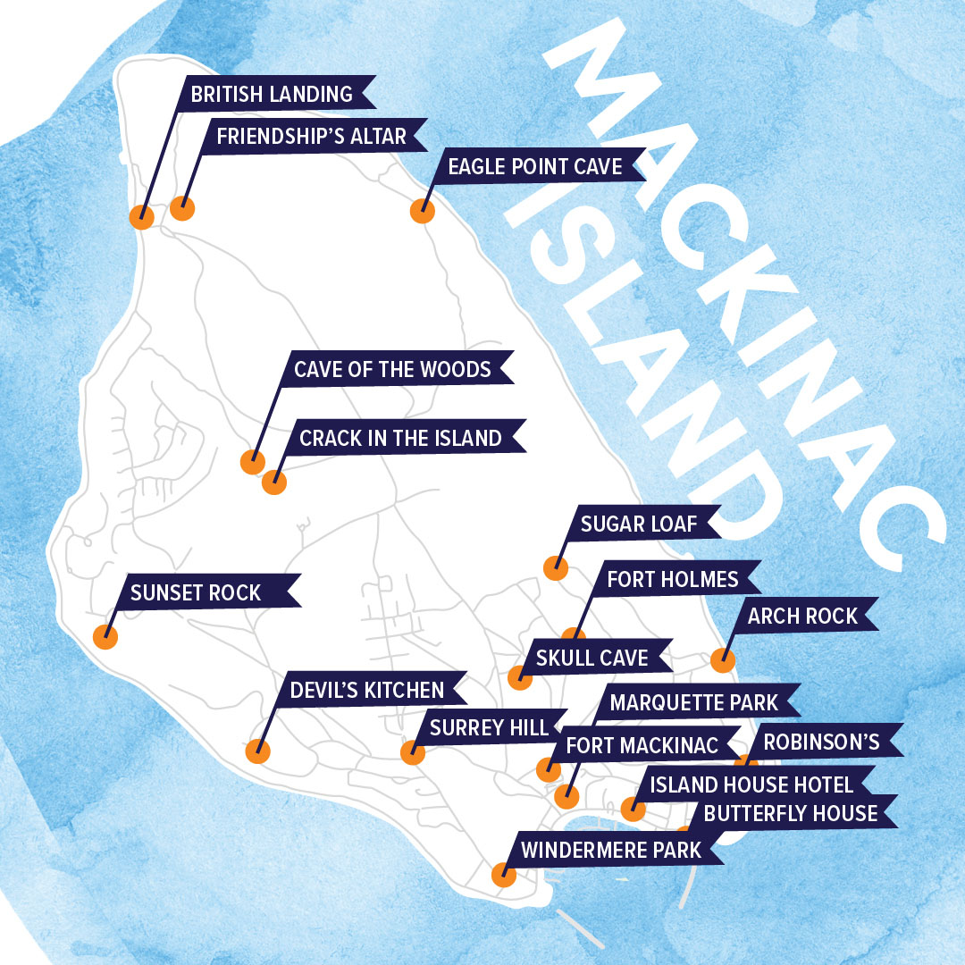 Mackinac island map graphic