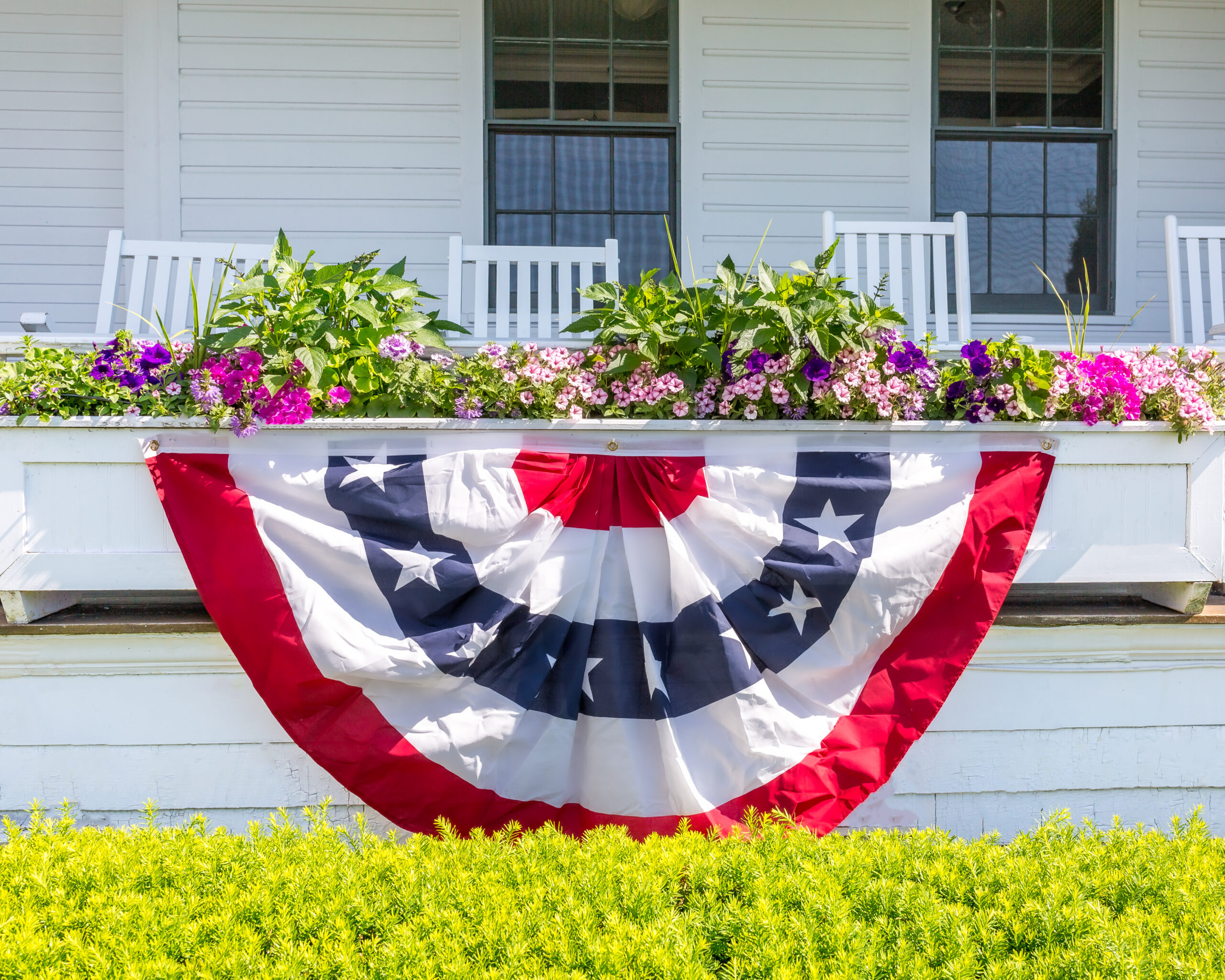 Flag on Island House Hotel Porch