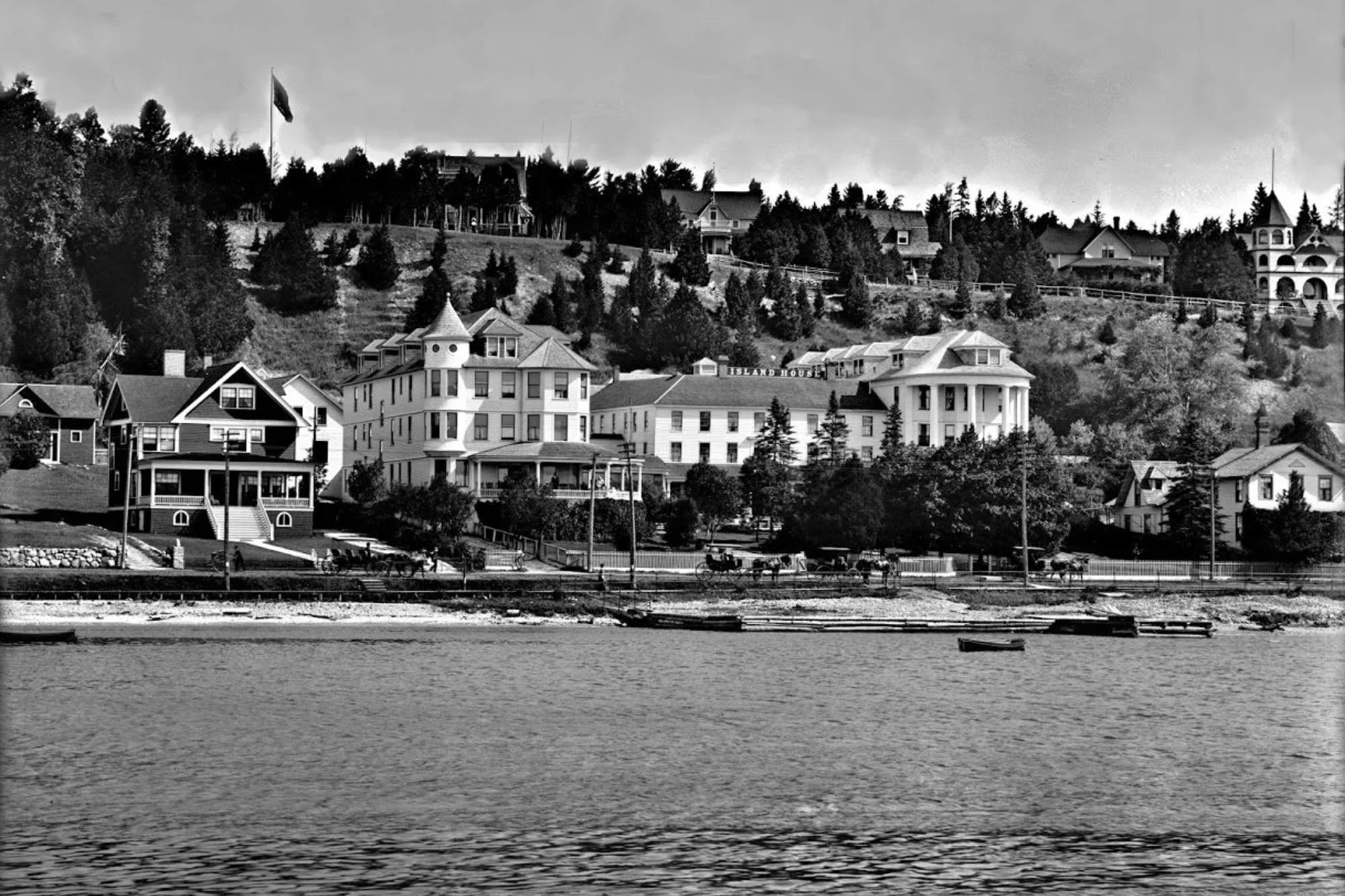 Historic Island House Hotel on Mackinac Island in 1900s